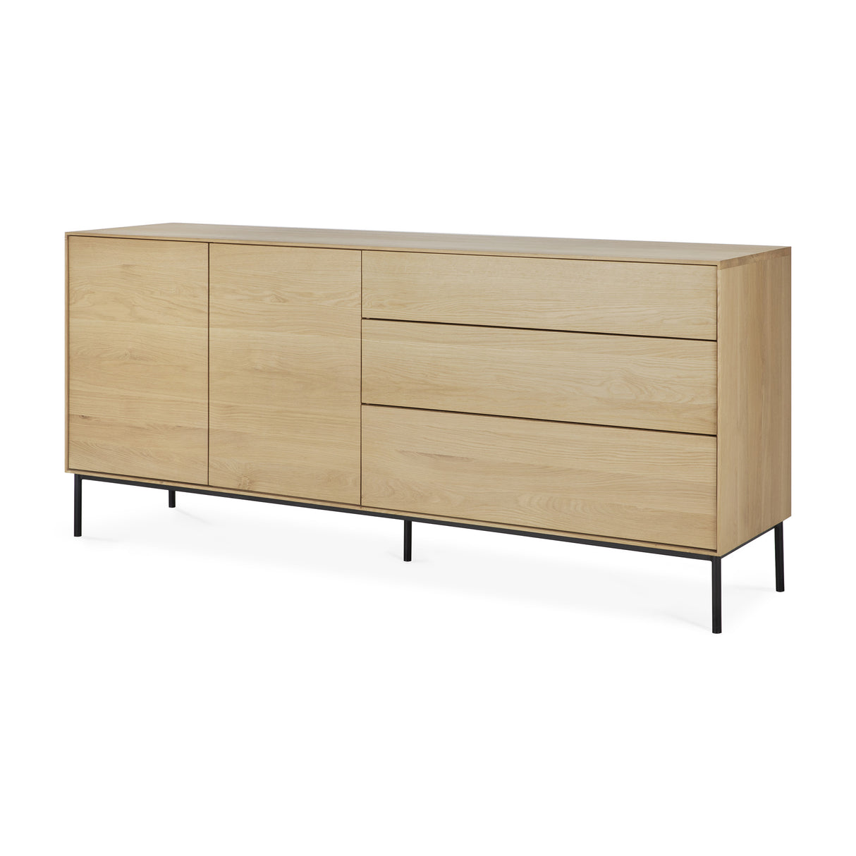 Whitebird Sideboard - lackierte Eiche - 2 Türen - 3 Schubladen - 180 x 45 x 80 cm - ZEN ZONE Furniture