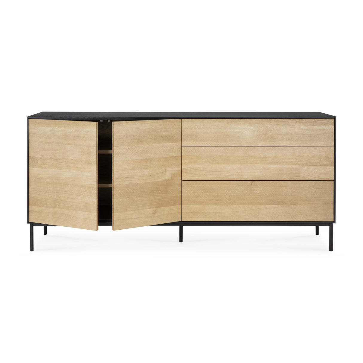 Blackbird Sideboard - lackierte Eiche - 2 Türen - 3 Schubladen - 180 x 45 x 80 cm - ZEN ZONE Furniture