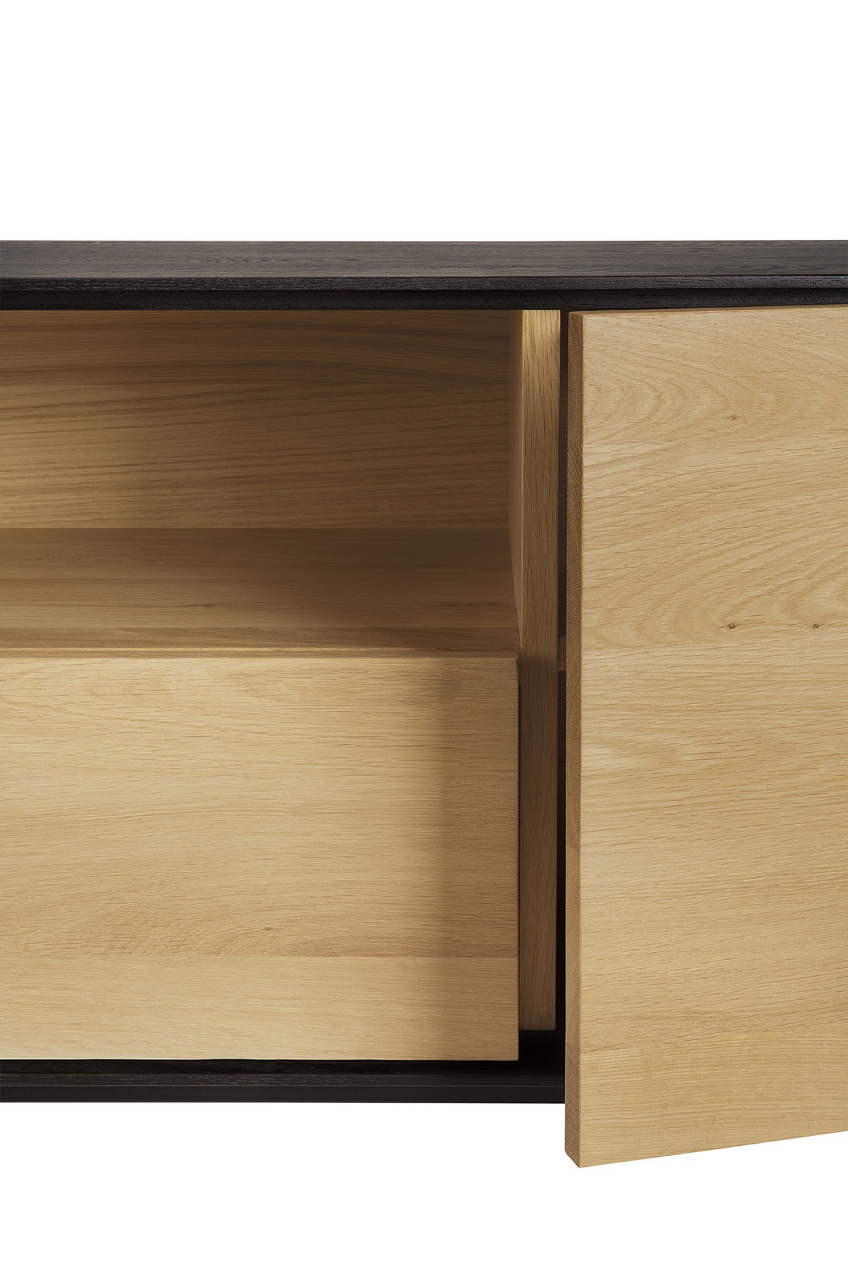 Blackbird TV-Schrank - lackierte Eiche - 1 Tür - 1 Klapptür - 2 Schubladen - 180 x 45 x 61 cm - ZEN ZONE Furniture