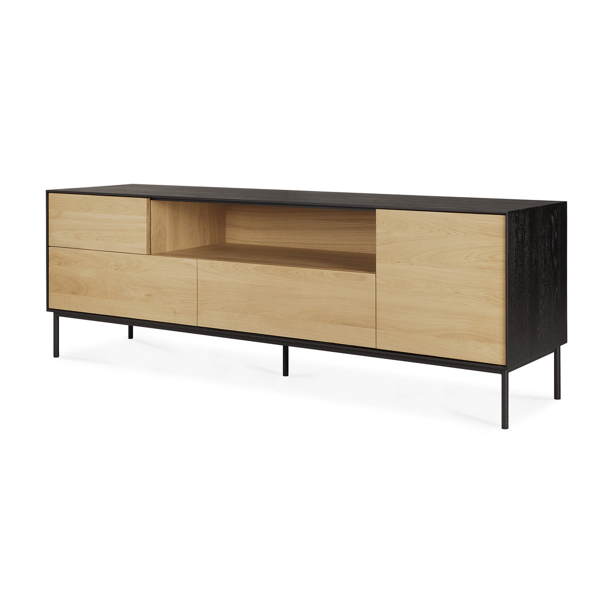 Blackbird TV-Schrank - lackierte Eiche - 1 Tür - 1 Klapptür - 2 Schubladen - 180 x 45 x 61 cm - ZEN ZONE Furniture