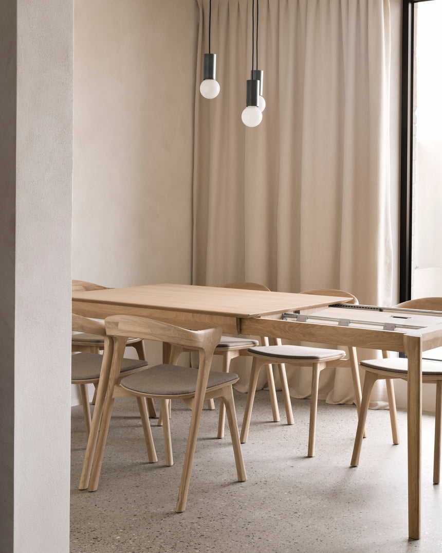 Bok ausziehbarer Esstisch - Eiche - rechteckig - 120/180 x 90 x 76 cm - ZEN ZONE Furniture