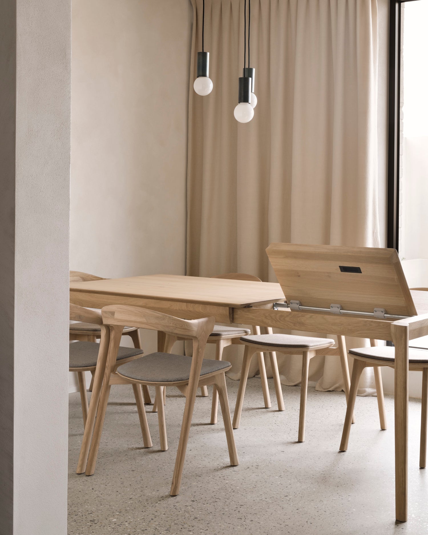 Bok ausziehbarer Esstisch - Eiche - rechteckig - 120/180 x 90 x 76 cm - ZEN ZONE Furniture
