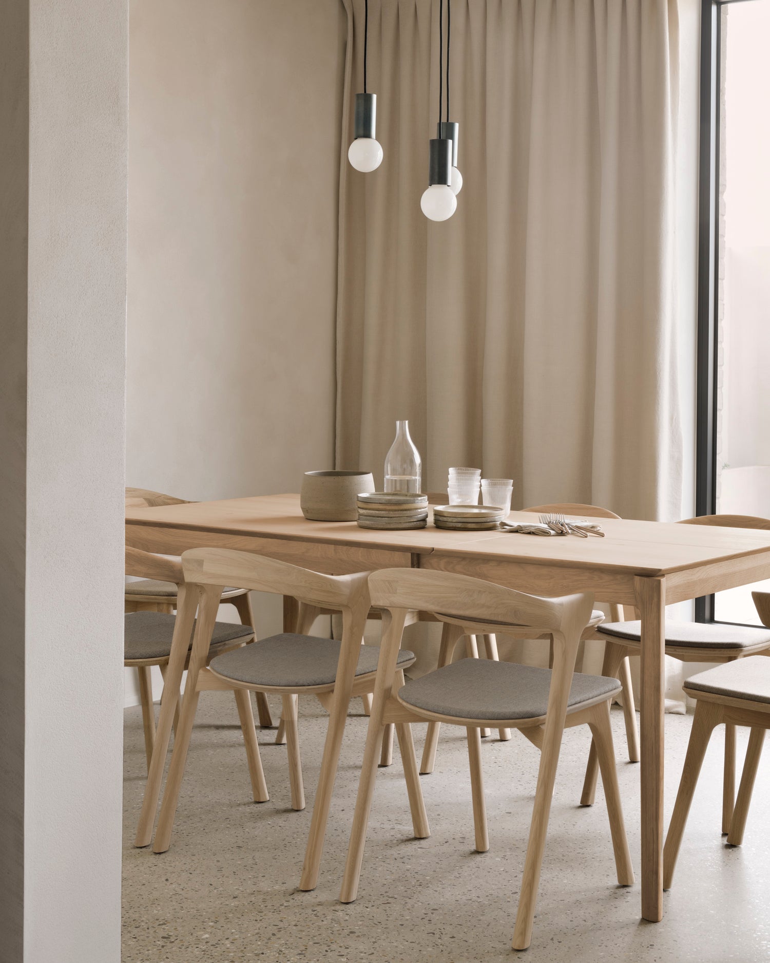 Bok ausziehbarer Esstisch - Eiche - rechteckig - 120/180 x 90 x 76 cm - ZEN ZONE Furniture