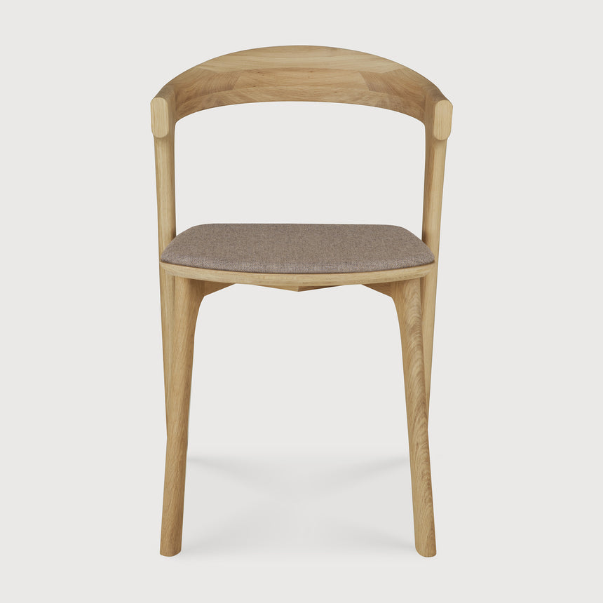 Bok Esszimmerstuhl - lackierte Eiche - warmgrauer Stoff - 50 x 54 x 76 cm - ZEN ZONE Furniture