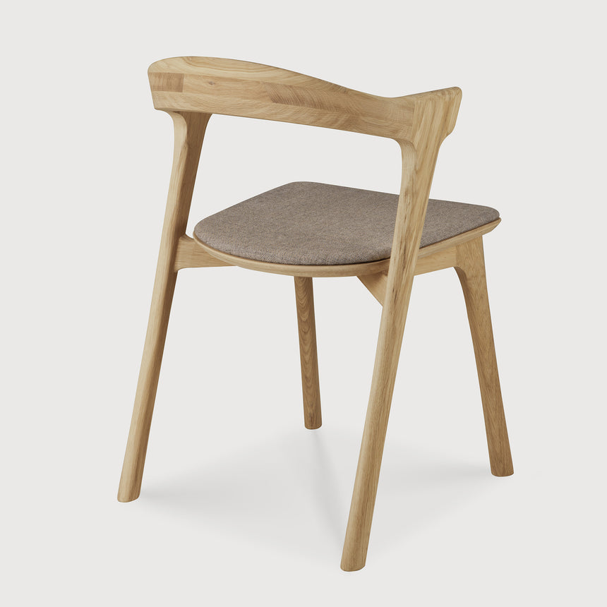 Bok Esszimmerstuhl - lackierte Eiche - warmgrauer Stoff - 50 x 54 x 76 cm - ZEN ZONE Furniture