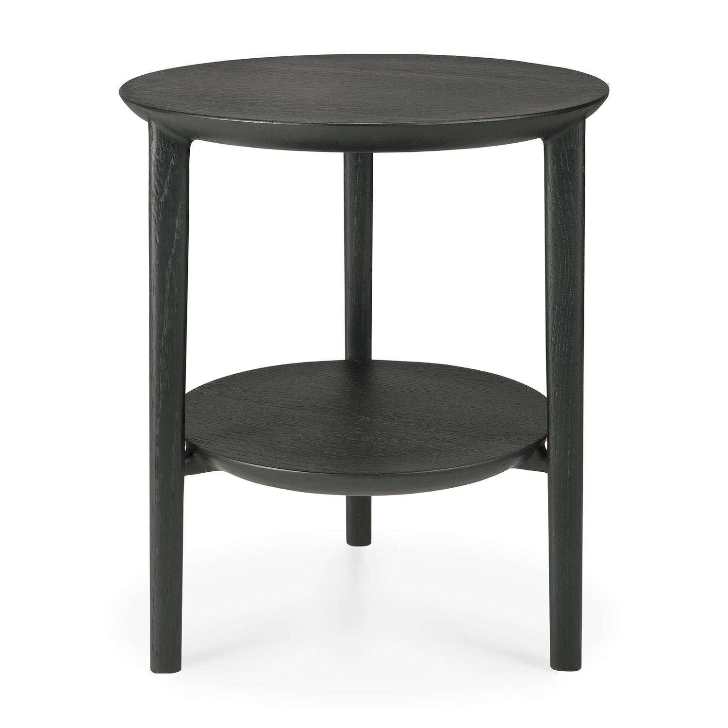Bok Beistelltisch - lackierte Eiche - schwarz - rund - 43 x 43 x 50 cm - ZEN ZONE Furniture