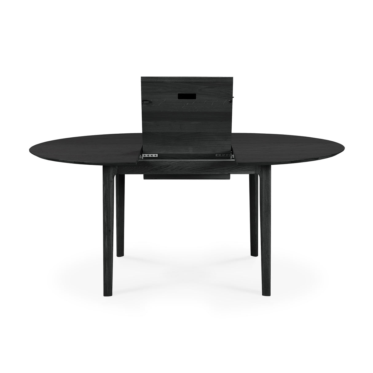 Bok ausziehbarer Esstisch - lackierte Eiche - schwarz - rund - 129/179 x 129 x 76 cm - ZEN ZONE Furniture