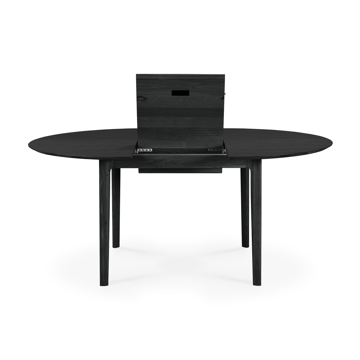Bok ausziehbarer Esstisch - lackierte Eiche - schwarz - rund - 129/179 x 129 x 76 cm - ZEN ZONE Furniture