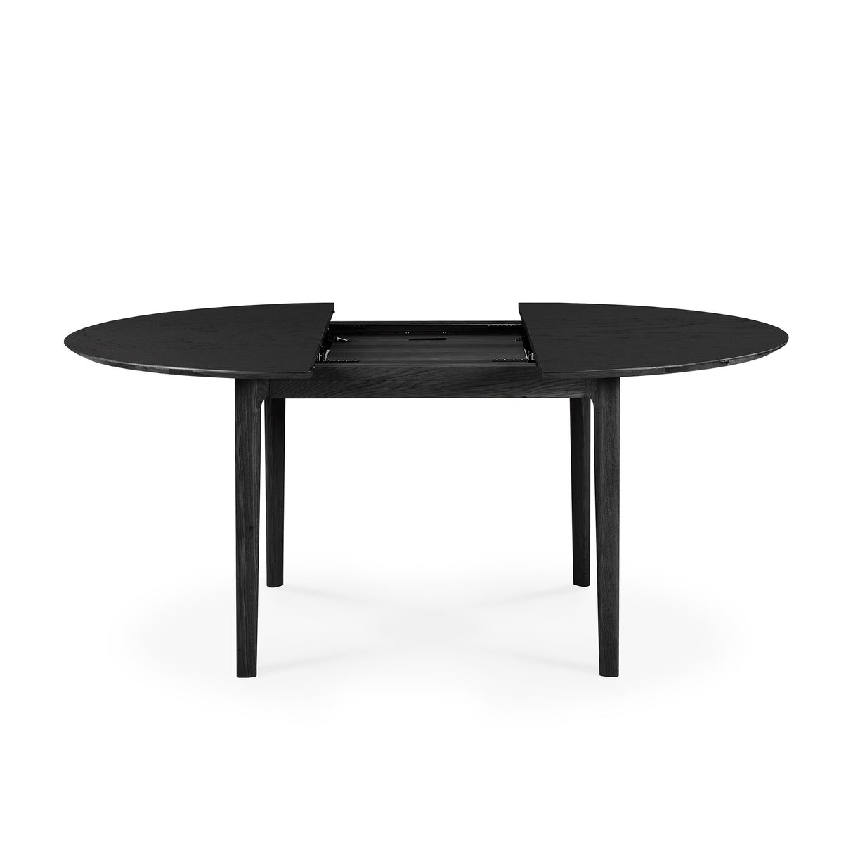 Bok ausziehbarer Esstisch - lackierte Eiche - schwarz - rund - 129/179 x 129 x 76 cm - ZEN ZONE Furniture