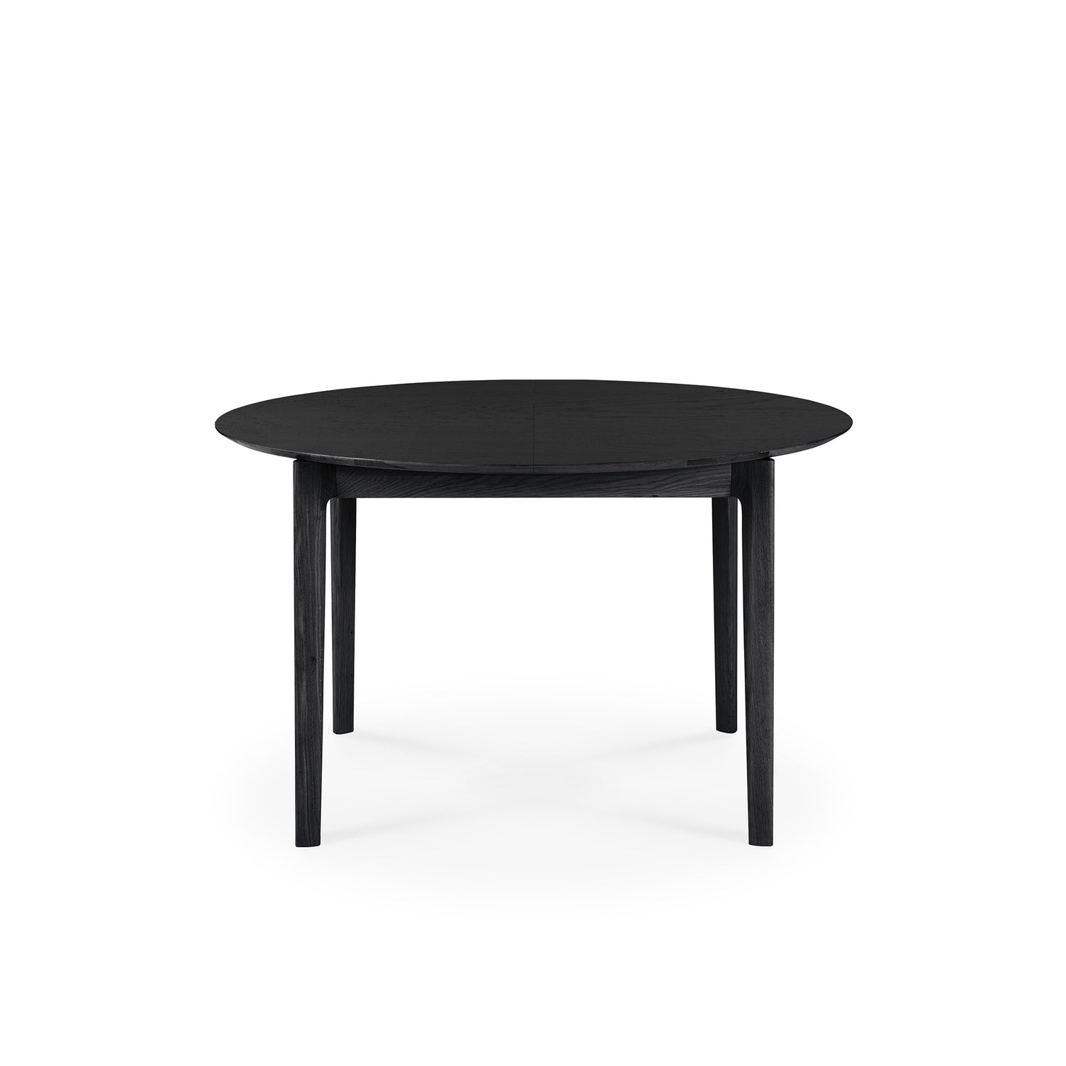 Bok ausziehbarer Esstisch - lackierte Eiche - schwarz - rund - 129/179 x 129 x 76 cm - ZEN ZONE Furniture