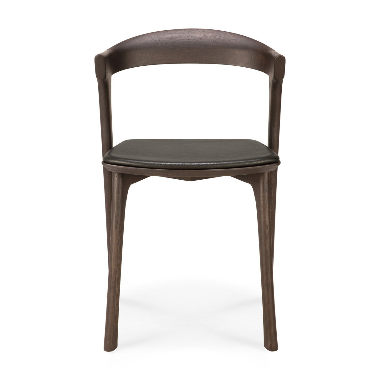 Bok Esszimmerstuhl - lackierte Eiche - braun - braunes Leder - 50 x 54 x 76 cm - ZEN ZONE Furniture