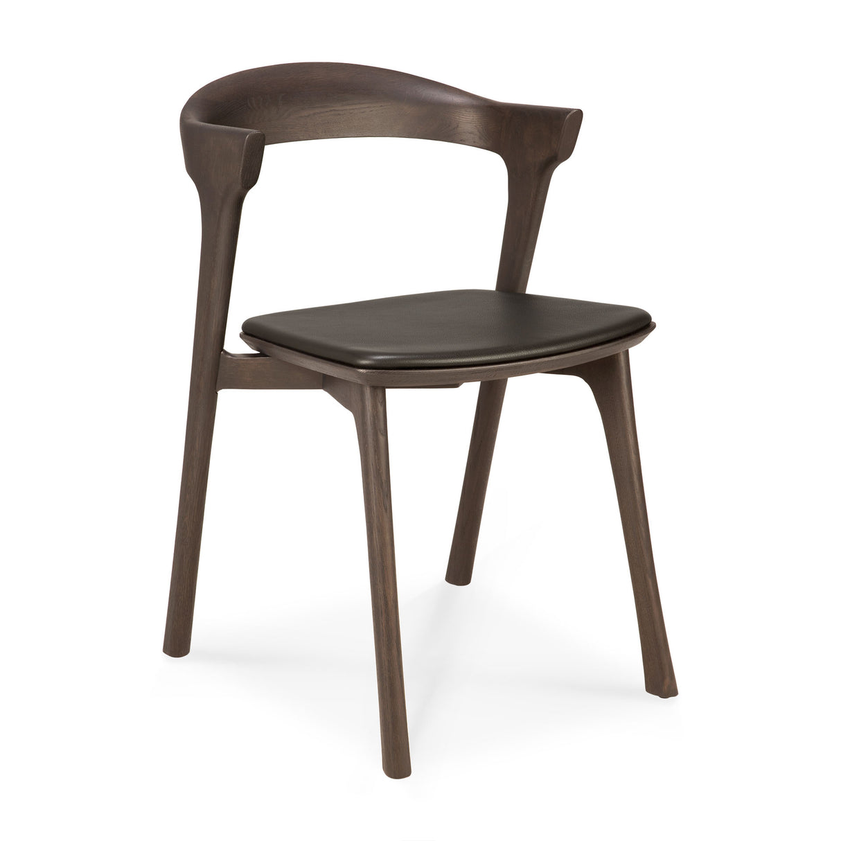 Bok Esszimmerstuhl - lackierte Eiche - braun - braunes Leder - 50 x 54 x 76 cm - ZEN ZONE Furniture