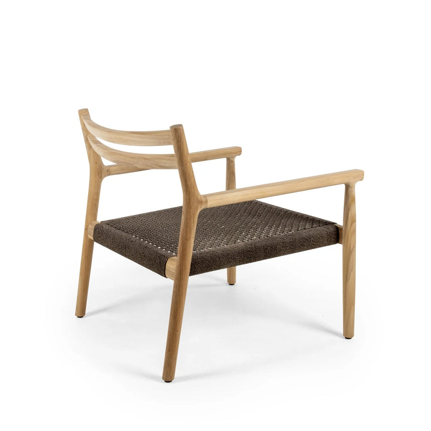 Garten Sessel Florence aus Natur-Teak und Seil in Natur, 75×73×70 cm - ZEN ZONE Furniture