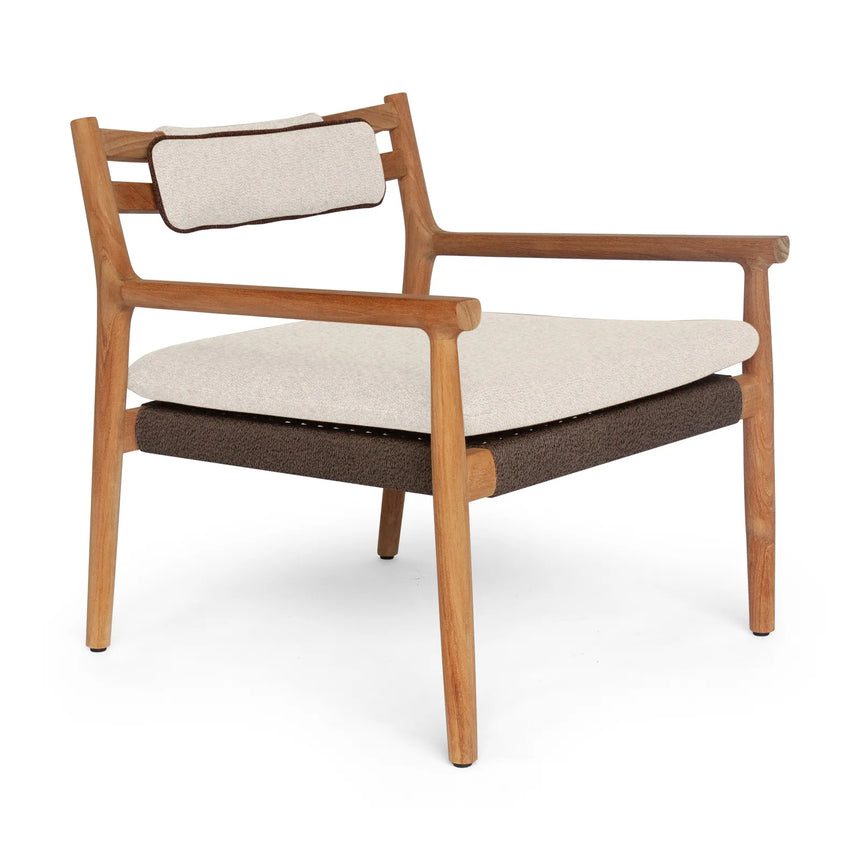 Garten Sessel Florence aus Natur-Teak und Seil in Natur, 75×73×70 cm - ZEN ZONE Furniture