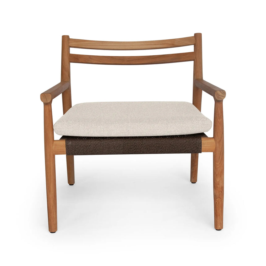 Garten Sessel Florence aus Natur-Teak und Seil in Natur, 75×73×70 cm - ZEN ZONE Furniture