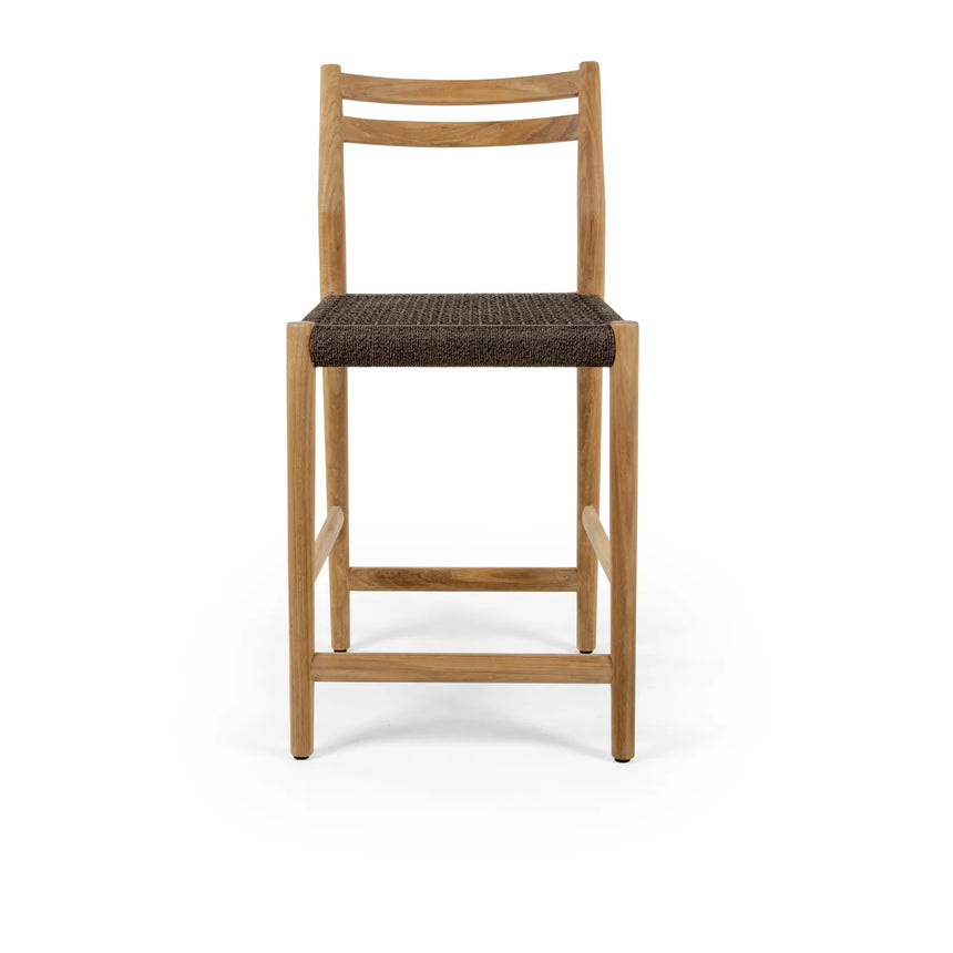 Garten Barhocker Florence aus Teakholz und Seil, Sitzhöhe 80 cm - ZEN ZONE Furniture