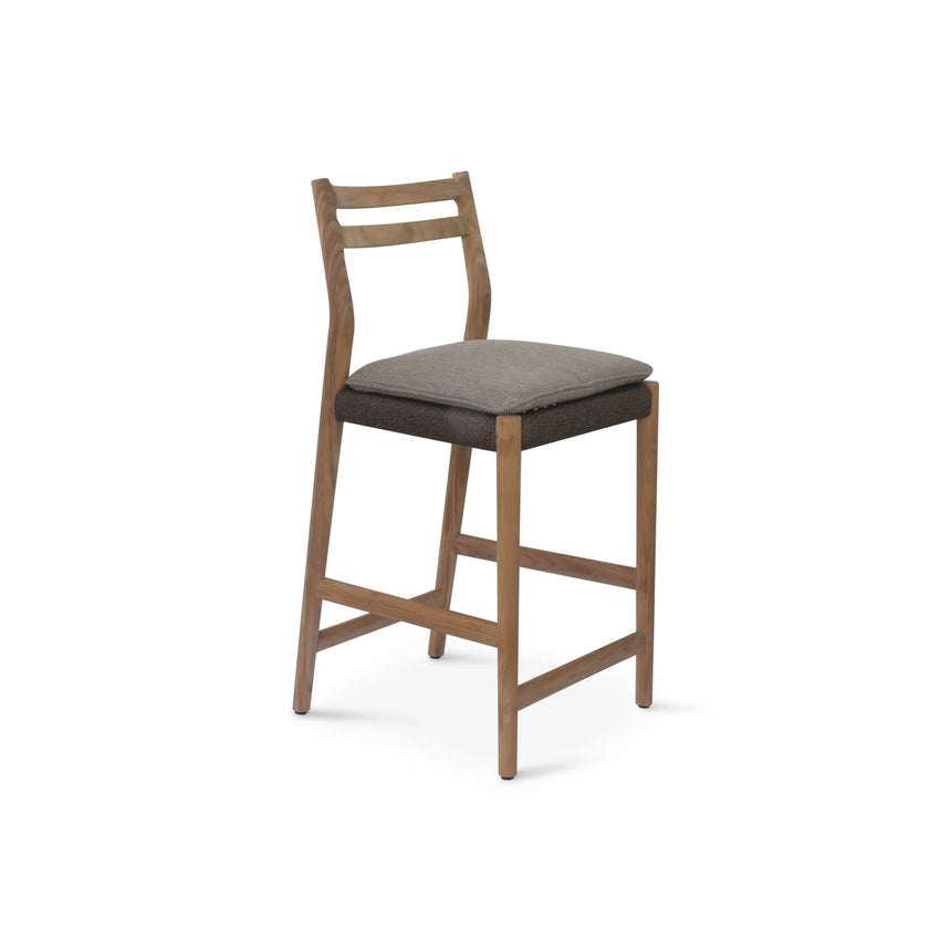 Garten Barhocker Florence aus Teakholz und Seil, Sitzhöhe 80 cm - ZEN ZONE Furniture
