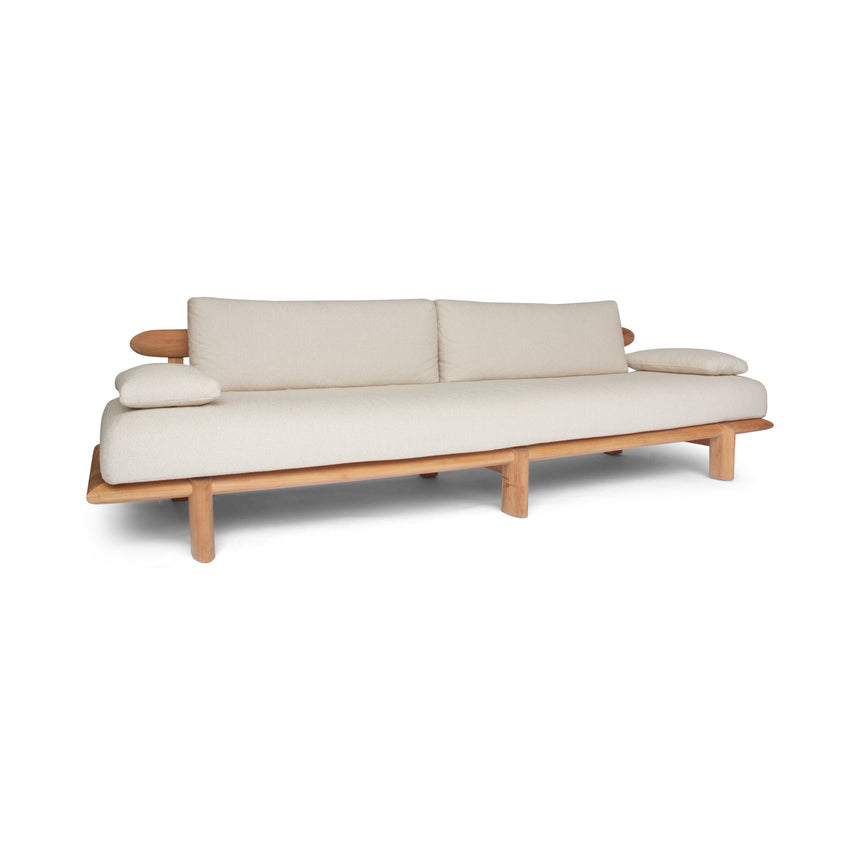 3-Sitzer Garten Sofa Lounge Livorno aus Teakholz, 298x92×72 cm - ZEN ZONE Furniture