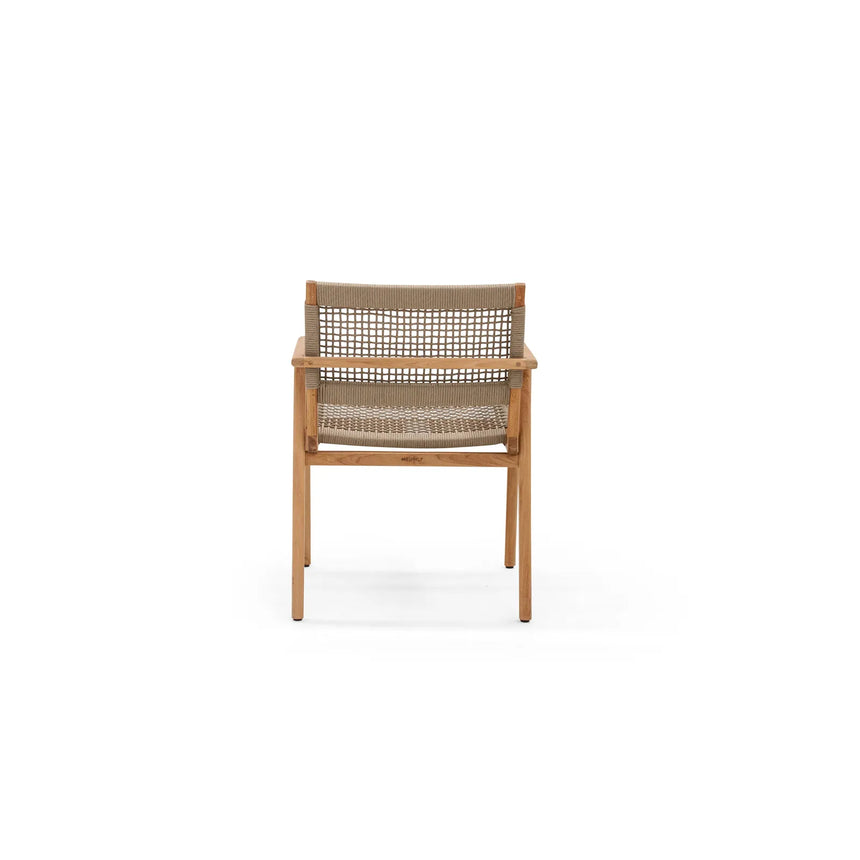 Gartenstuhl Imperia aus Naturteak und taupefarbenem Geflecht - ZEN ZONE Furniture