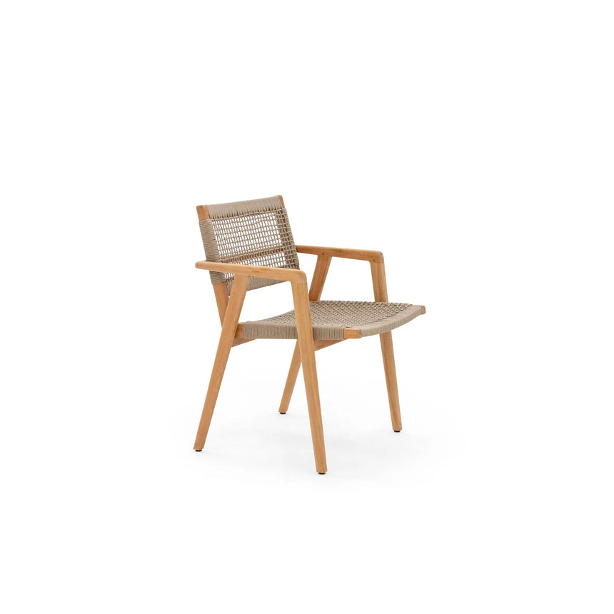 Gartenstuhl Imperia aus Naturteak und taupefarbenem Geflecht - ZEN ZONE Furniture