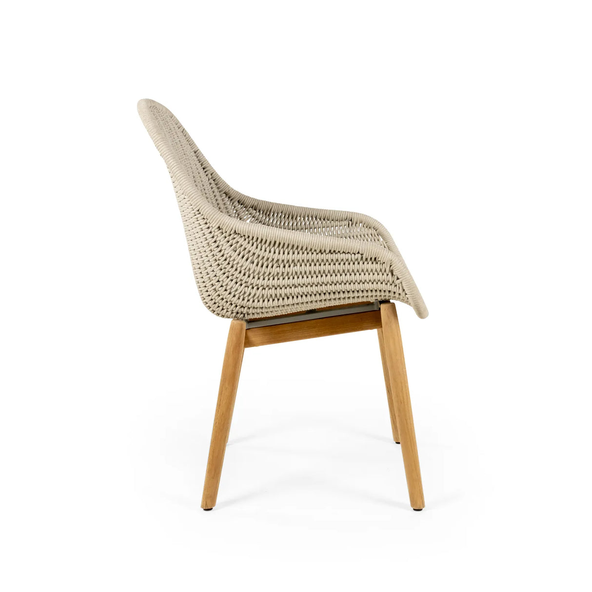 Forli Gartenstuhl mit Armlehnen aus Teakholz und Seil - ZEN ZONE Furniture