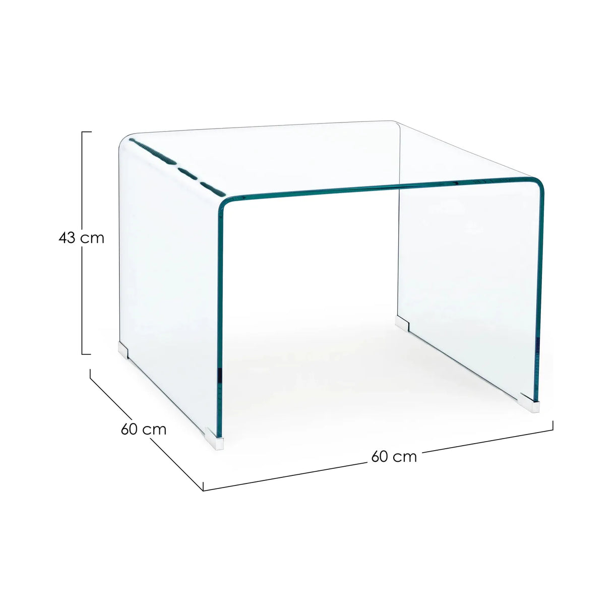 Iride Couchtisch quadratisch aus Glas 60x60 cm - ZEN ZONE Furniture