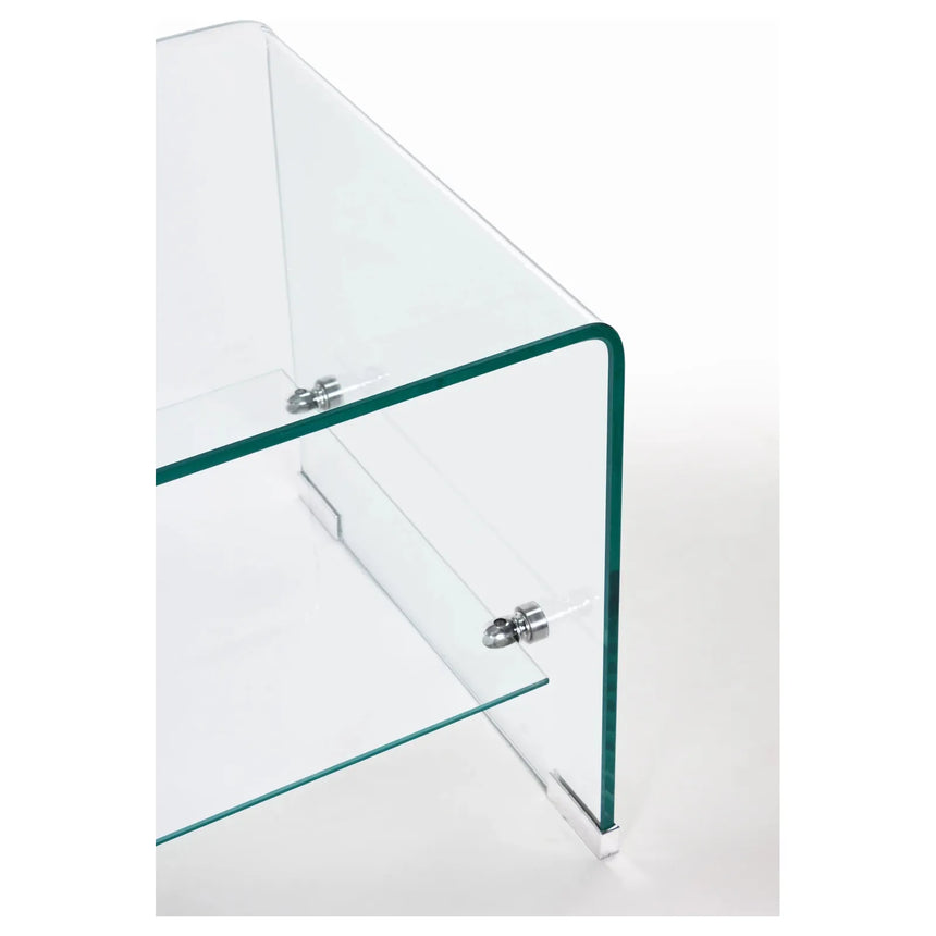 Iride Couchtisch Glas mit 2 Ablagen 100x40 cm - ZEN ZONE Furniture