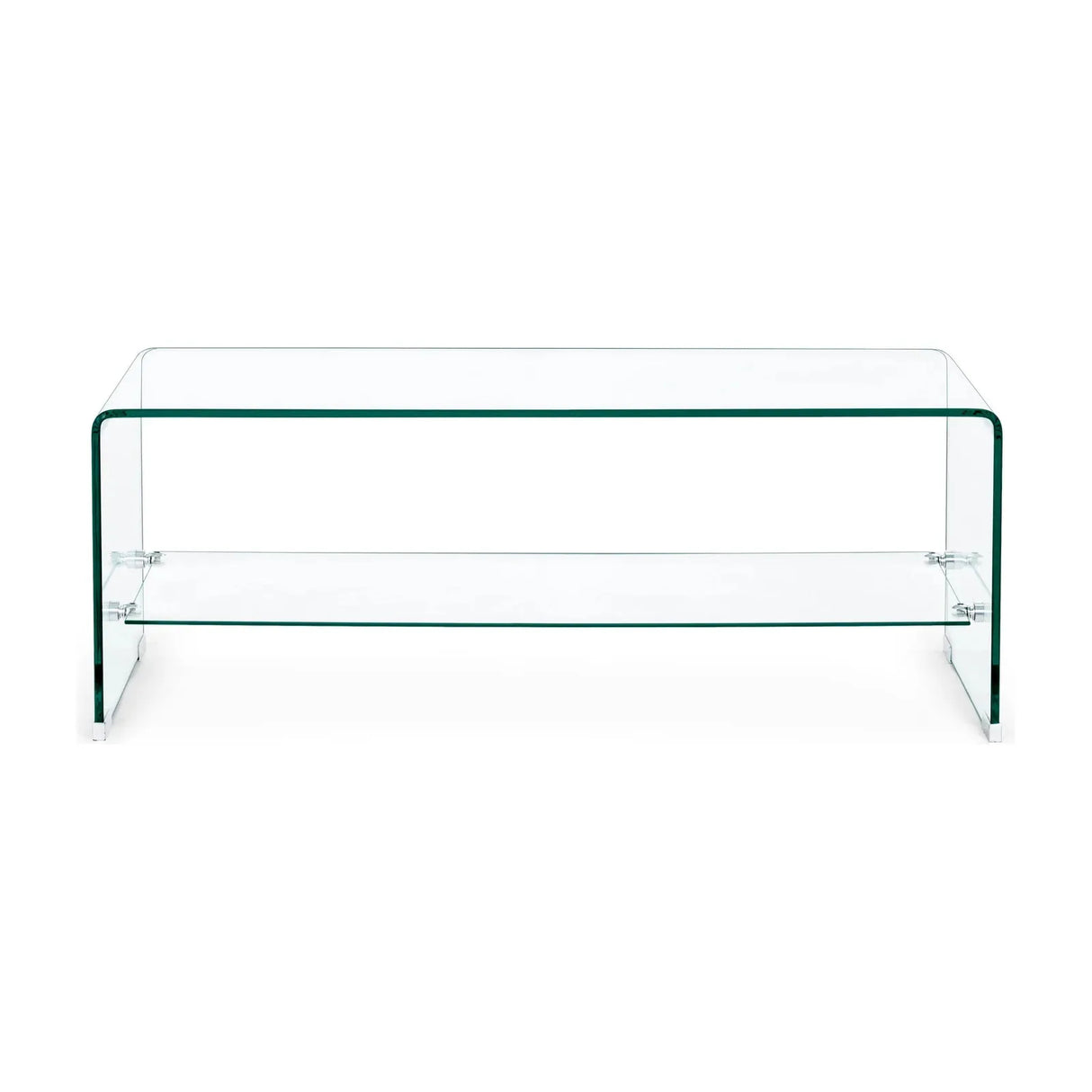 Iride Couchtisch Glas mit 2 Ablagen 100x40 cm - ZEN ZONE Furniture