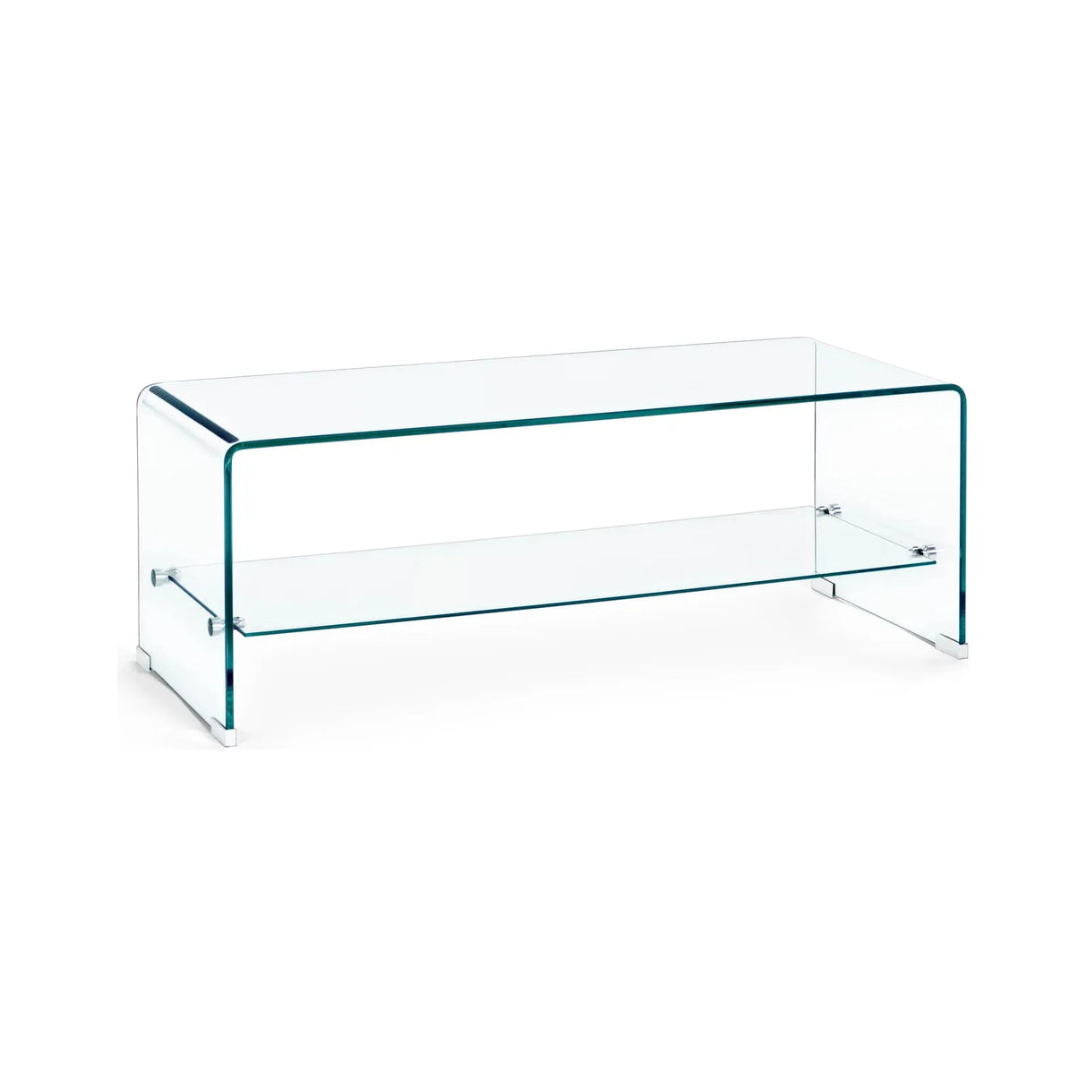 Iride Couchtisch Glas mit 2 Ablagen 100x40 cm - ZEN ZONE Furniture