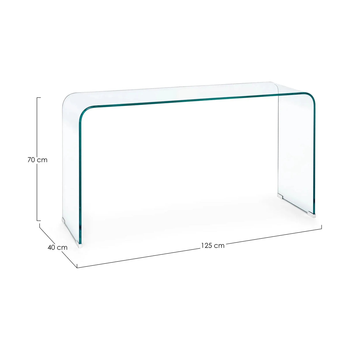 Iride Glaskonsole rechteckig 125x40 cm - ZEN ZONE Furniture