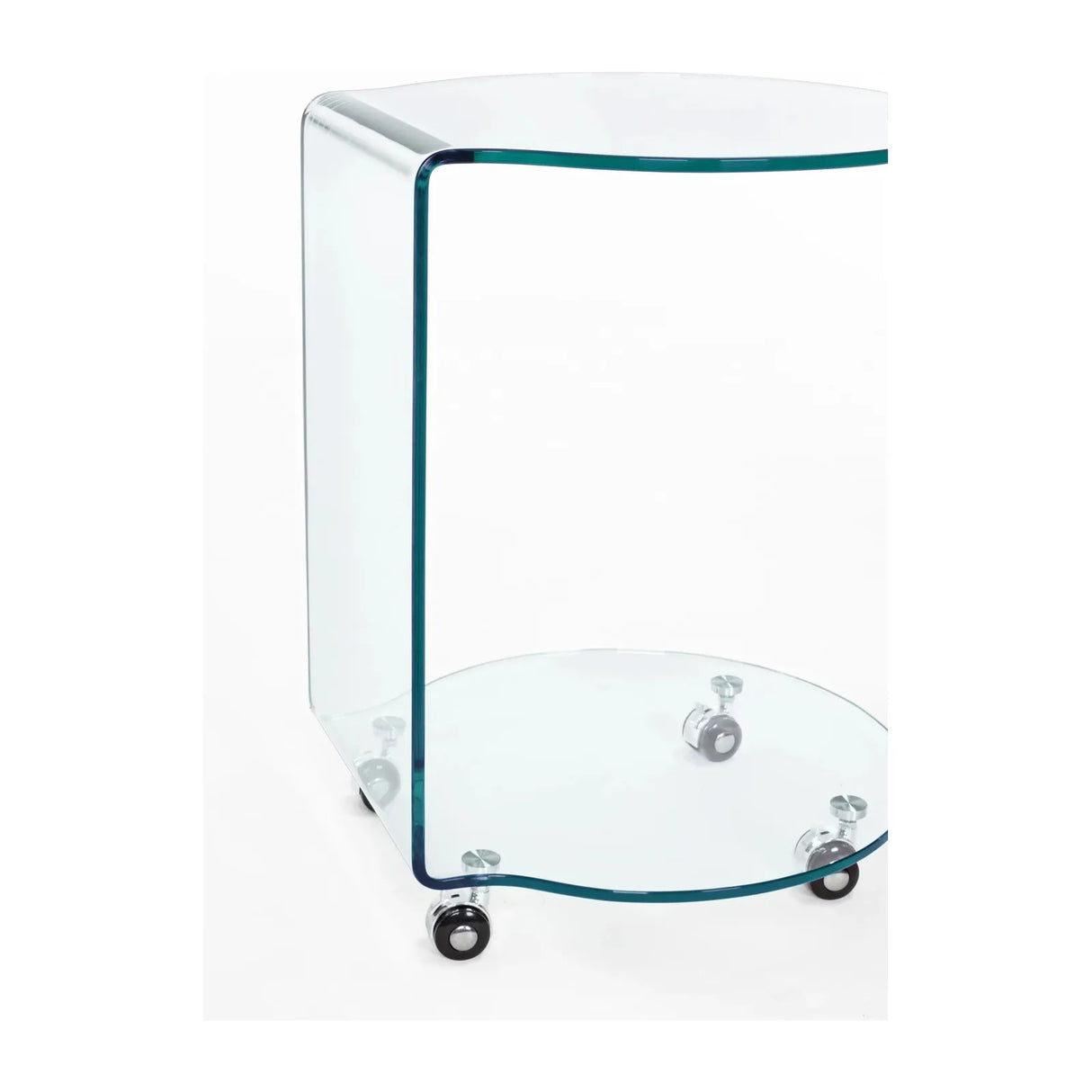Iride Glas-Couchtisch mit Rädern rund - ZEN ZONE Furniture