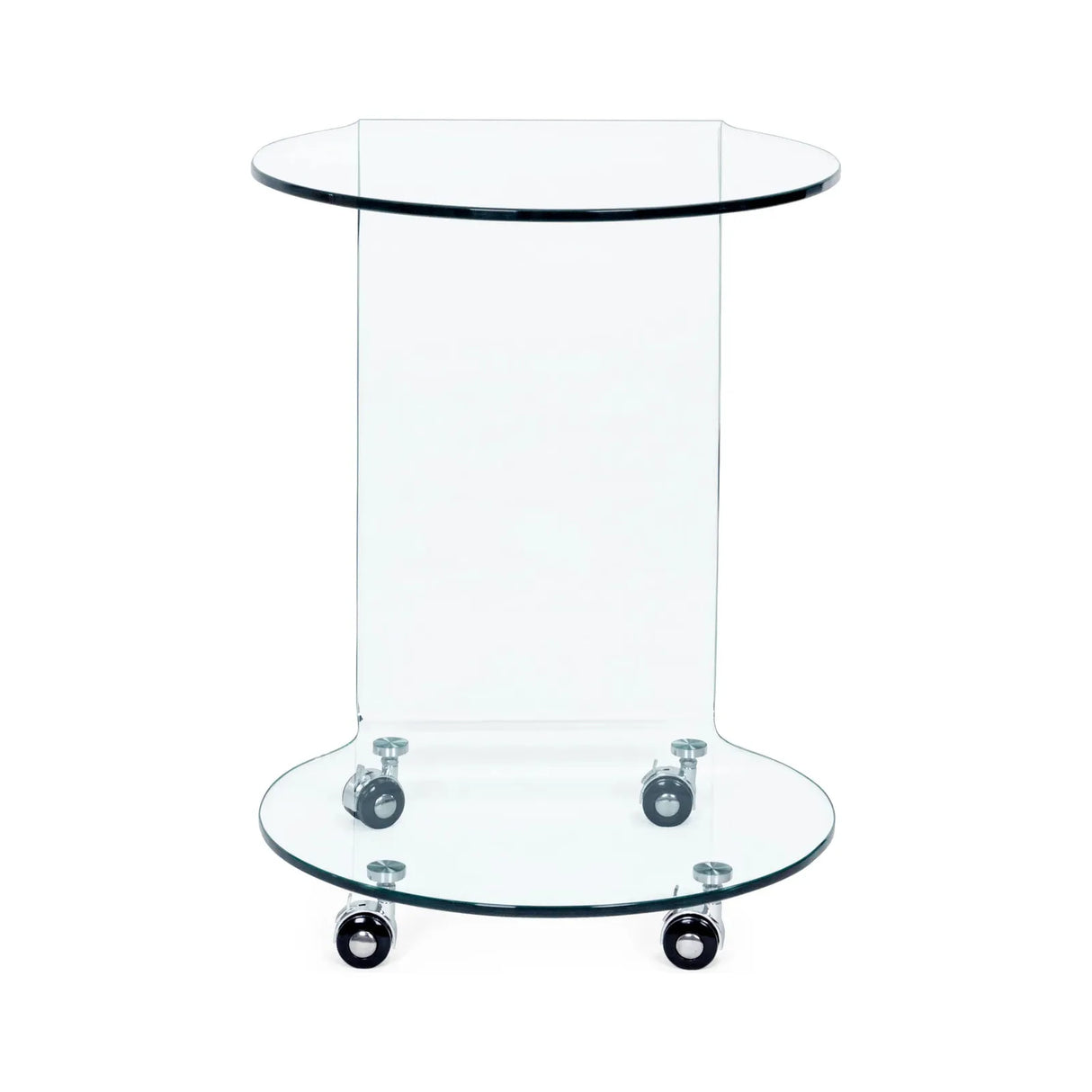 Iride Glas-Couchtisch mit Rädern rund - ZEN ZONE Furniture