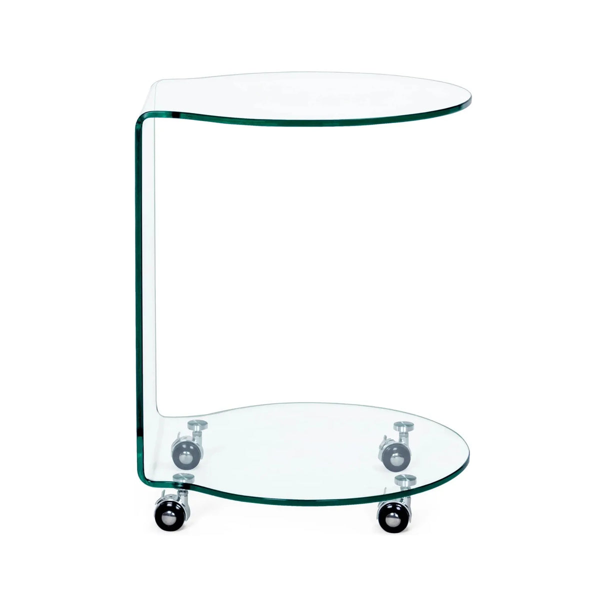 Iride Glas-Couchtisch mit Rädern rund - ZEN ZONE Furniture