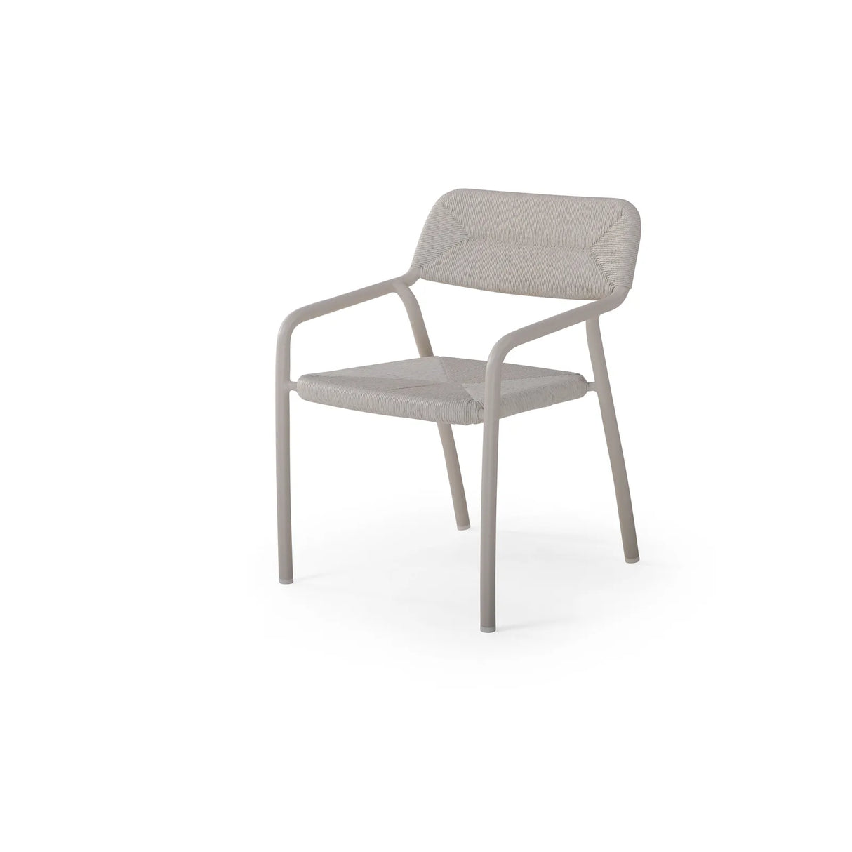 Granelli Gartenstuhl mit Armlehnen aus Aluminium und Geflecht Grau - ZEN ZONE Furniture