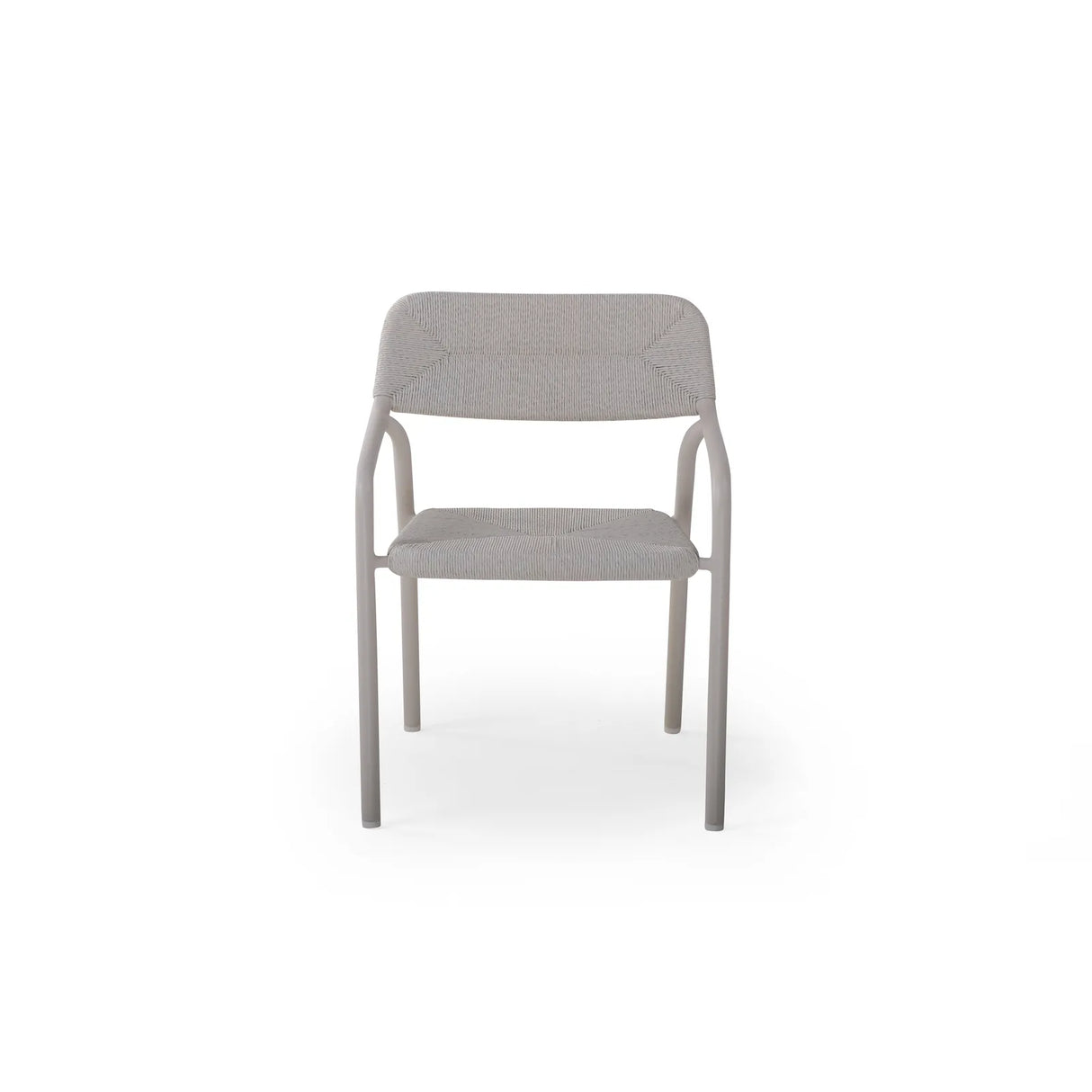 Granelli Gartenstuhl mit Armlehnen aus Aluminium und Geflecht Grau - ZEN ZONE Furniture