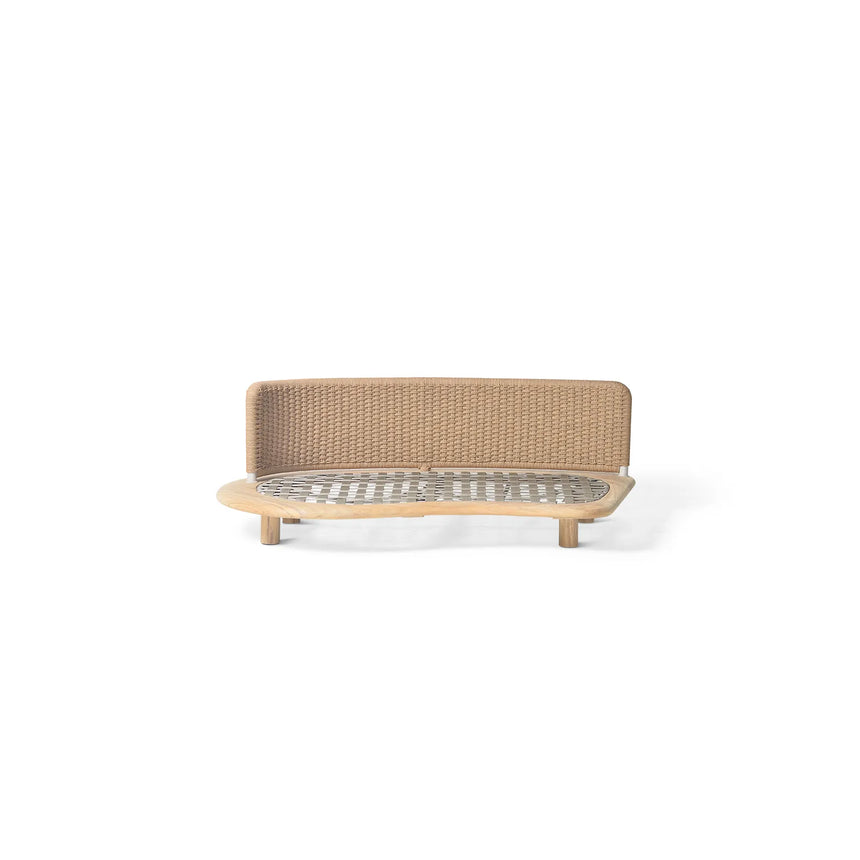 Garten Sofa Orosei, Rechte Seite, aus Naturteak und Seil in Natur, 115×187×63 cm - ZEN ZONE Furniture