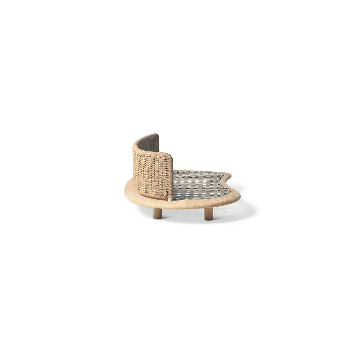 Garten Sofa Orosei, Rechte Seite, aus Naturteak und Seil in Natur, 115×187×63 cm - ZEN ZONE Furniture