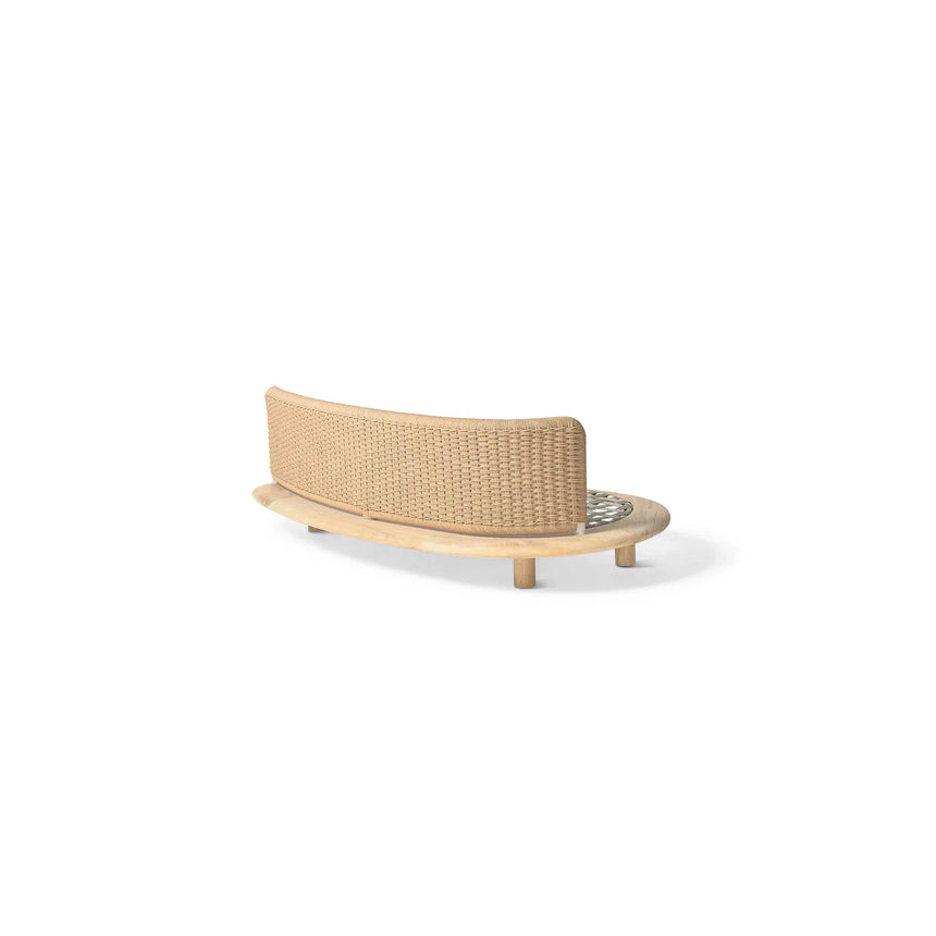 Garten Sofa Orosei, Rechte Seite, aus Naturteak und Seil in Natur, 115×187×63 cm - ZEN ZONE Furniture