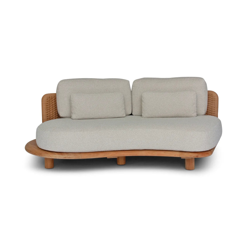 Garten Sofa Orosei, Rechte Seite, aus Naturteak und Seil in Natur, 115×187×63 cm - ZEN ZONE Furniture