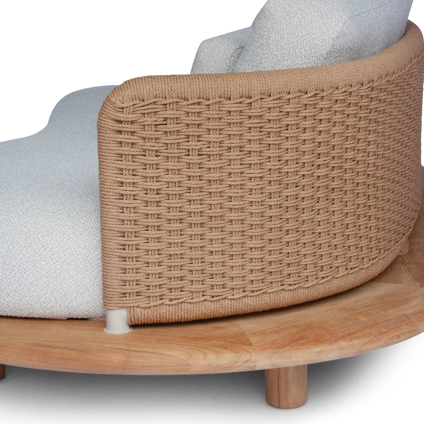 Garten Sofa Orosei, Linke Seite, aus Naturteak und Seil in Natur, 203×119×63 cm - ZEN ZONE Furniture