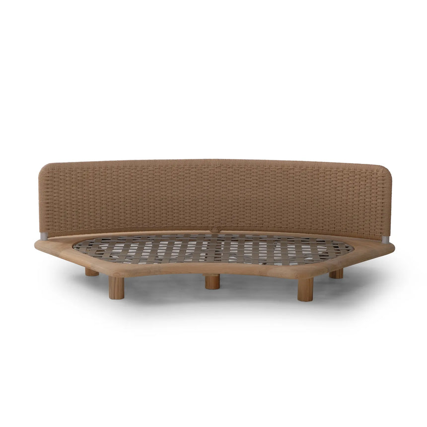 Garten Sofa Orosei, Mittelstück, aus Naturteak und Seil in Natur, 218×126×63 cm - ZEN ZONE Furniture