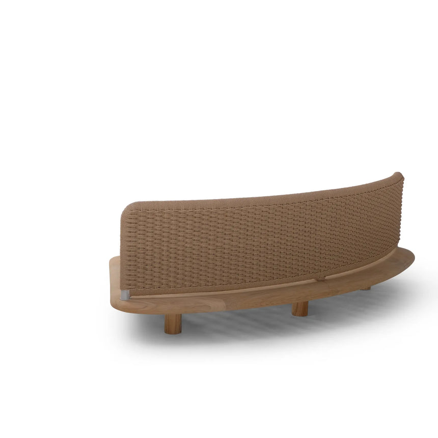 Garten Sofa Orosei, Mittelstück, aus Naturteak und Seil in Natur, 218×126×63 cm - ZEN ZONE Furniture