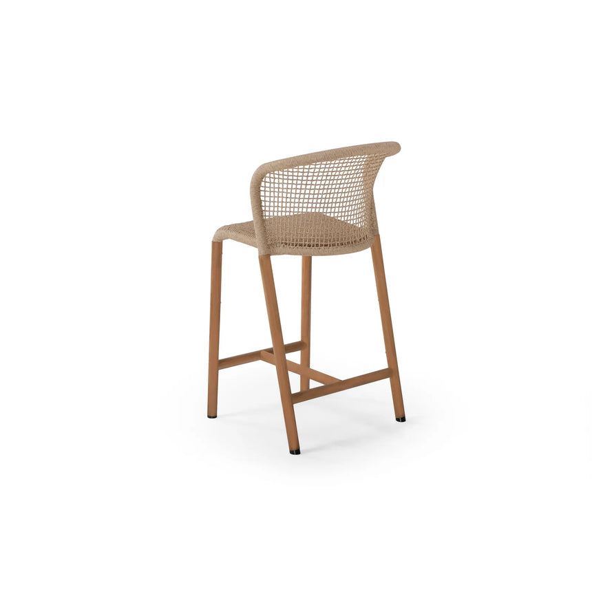 Garten Barhocker Barletta, Geflecht in Beige, 56.5×51.5×96.5 cm - ZEN ZONE Furniture
