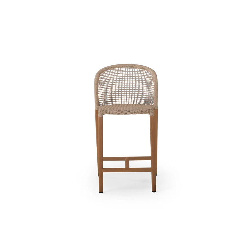 Garten Barhocker Barletta, Geflecht in Beige, 56.5×51.5×96.5 cm - ZEN ZONE Furniture