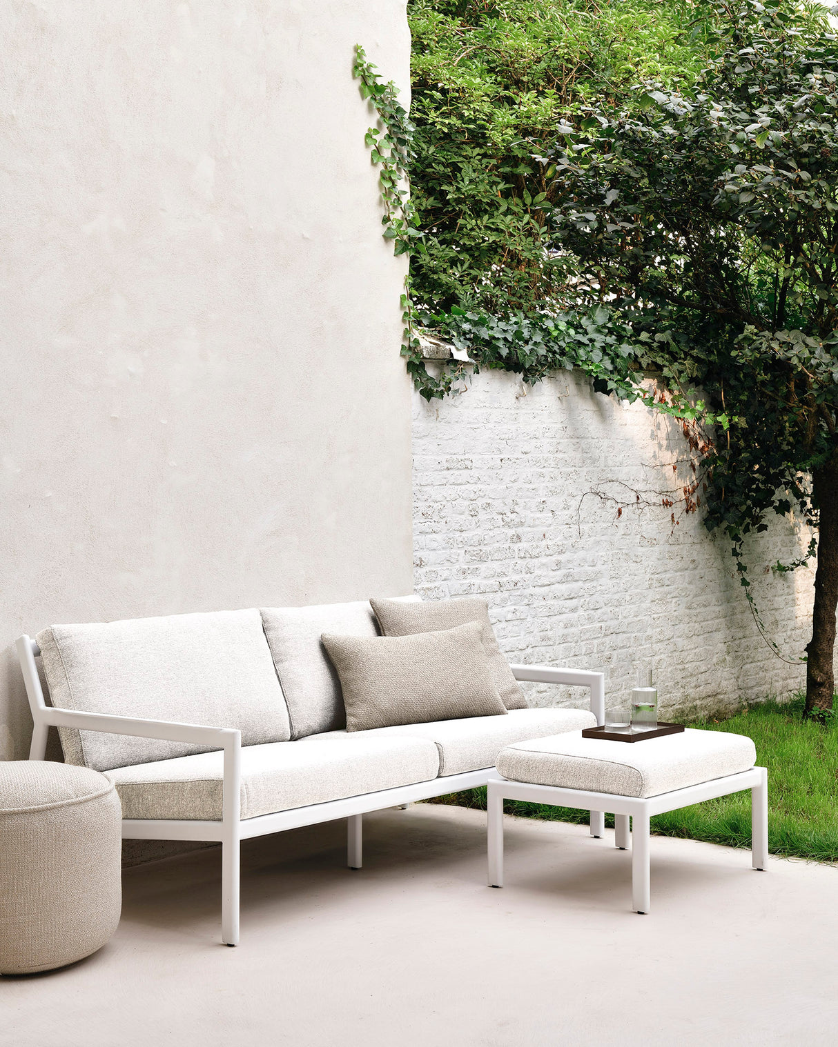 Jack Gartensofa - Aluminium - weiß - Off White Stoff - 2+ Sitzer - 178 x 89 x 74 cm - ZEN ZONE