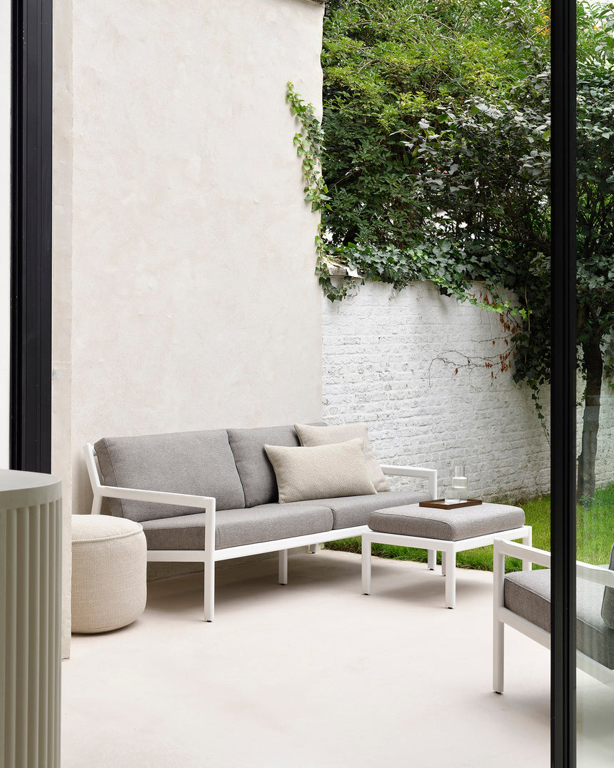 Jack Garten-Loungestuhl - Aluminium - weiß - Mocha Stoff - 74 x 89 x 74 cm - ZEN ZONE