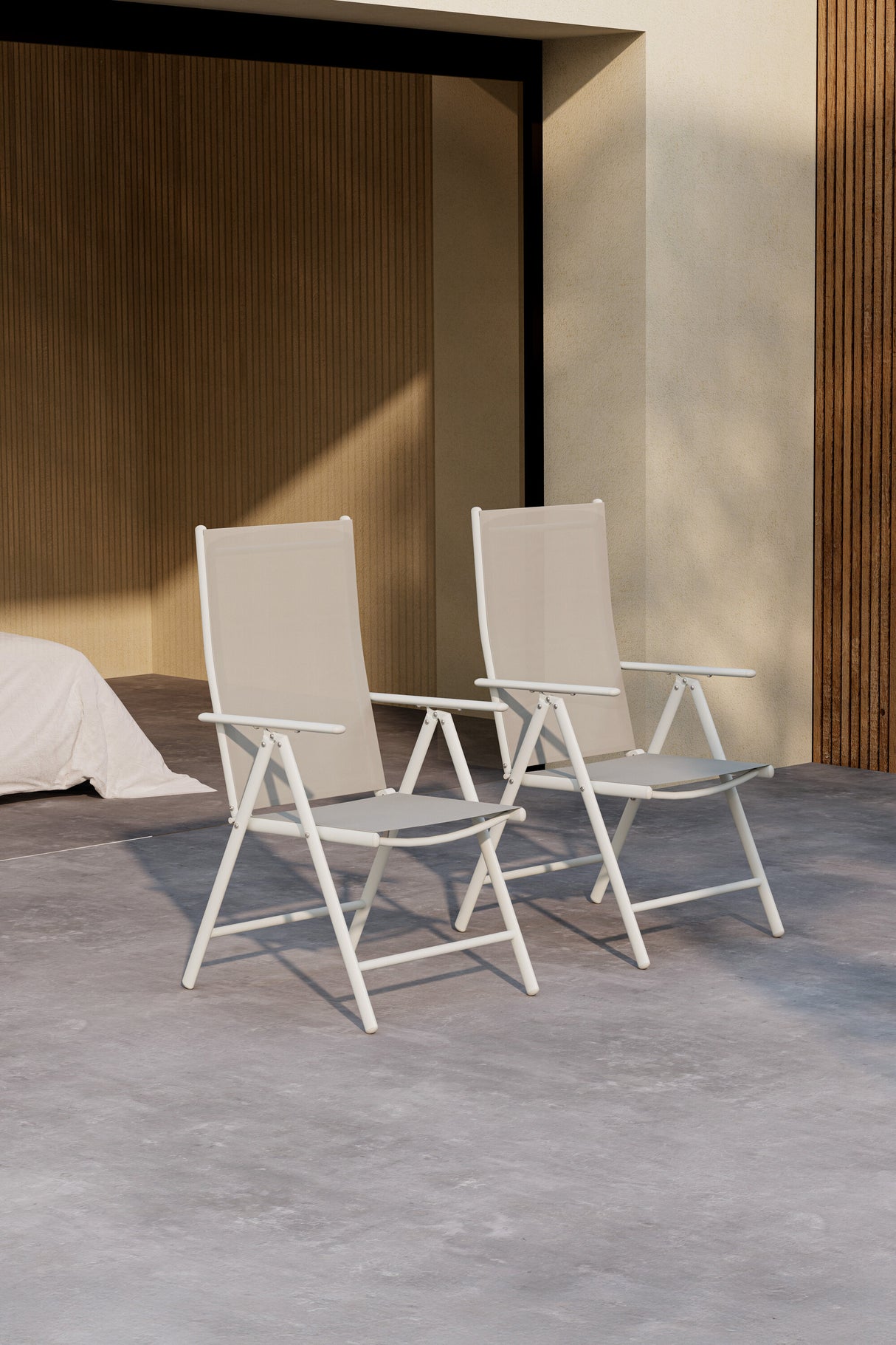 Break Gartenstuhl 2er-Pack Beige - ZEN ZONE Furniture