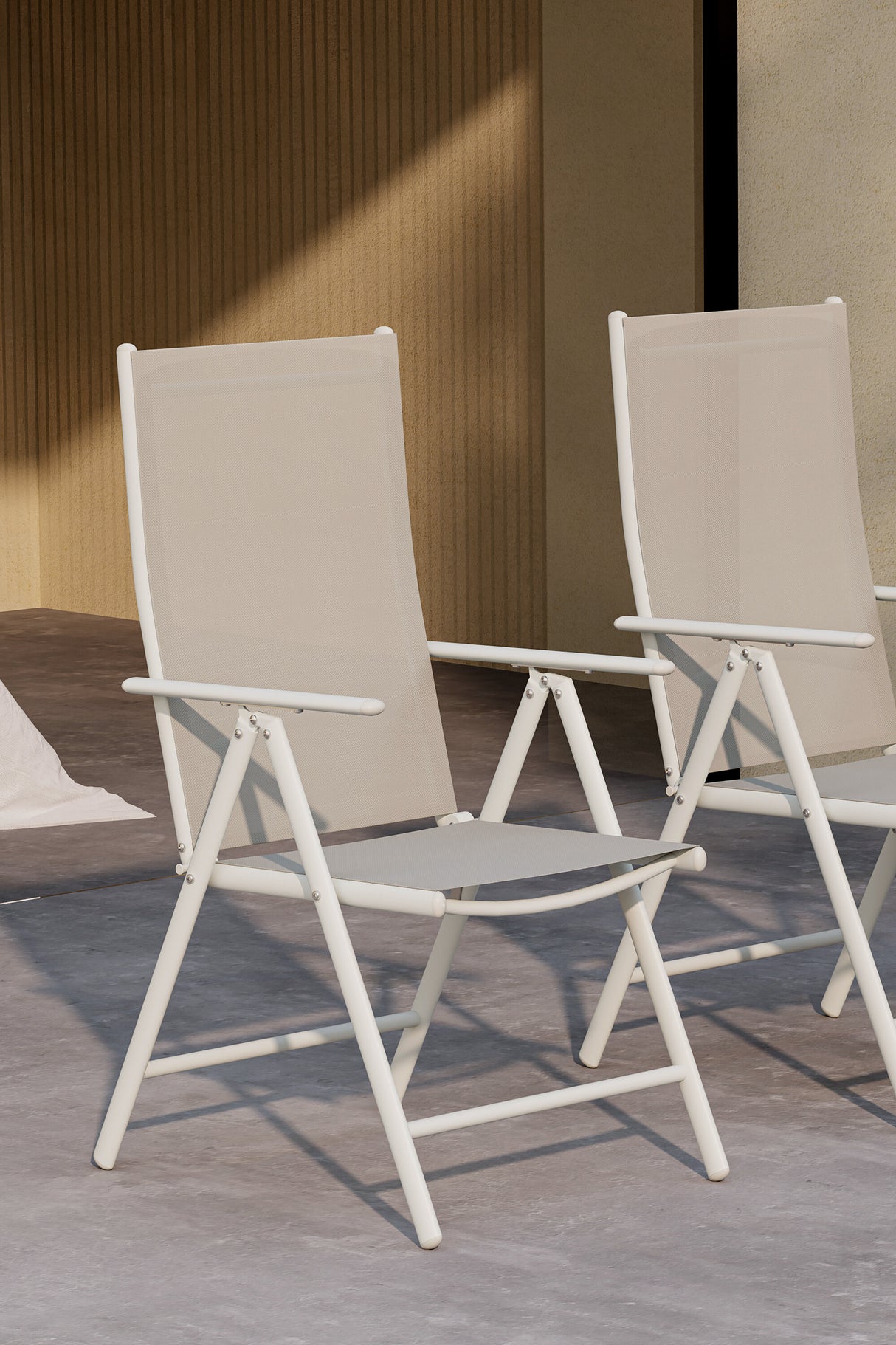 Break Gartenstuhl 2er-Pack Beige - ZEN ZONE Furniture