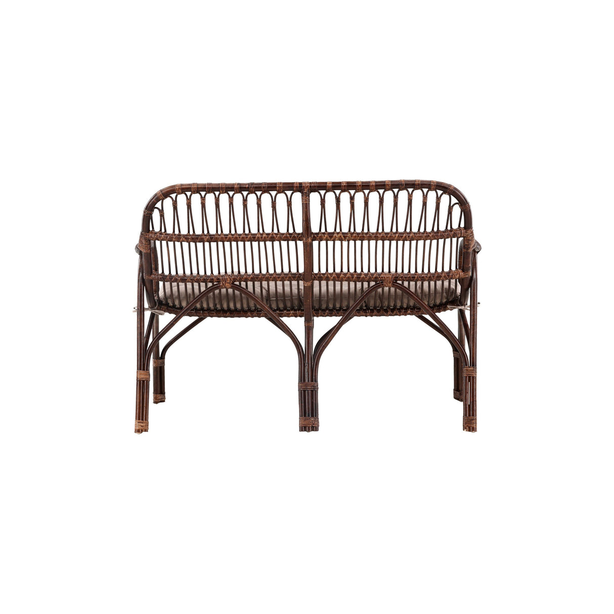 Nella 2-Sitzer Sofa Rattan - Walnuss dunkel / Beige - ZEN ZONE Furniture