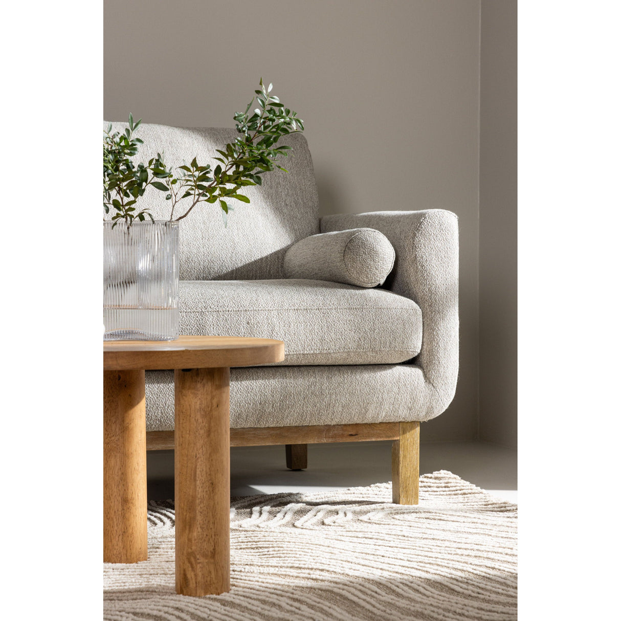 Olympos 3-Sitzer Sofa - Holzoptik / Beige - ZEN ZONE Furniture